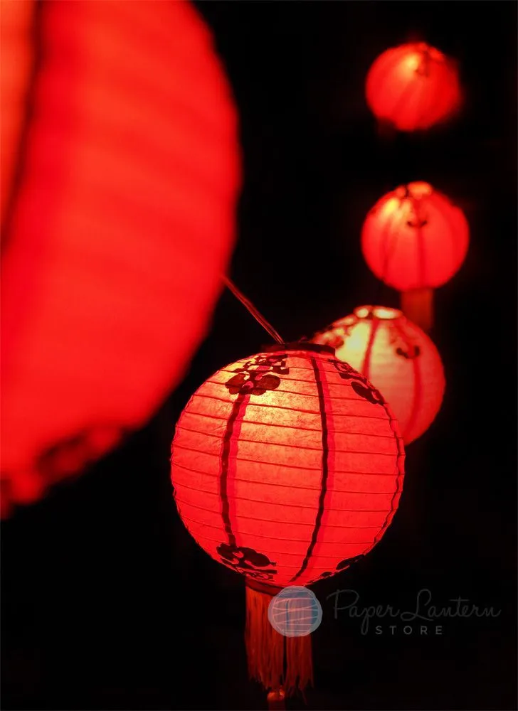 12" Traditional Chinese New Year Paper Lantern w/Tassel