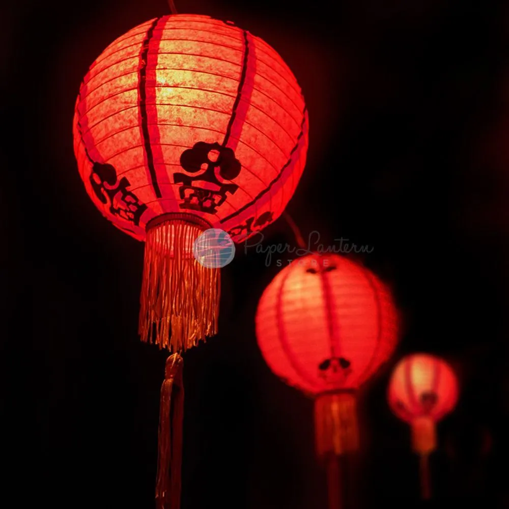 12" Traditional Chinese New Year Paper Lantern w/Tassel