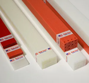 38.625" x 0.74" x 0.74" White Plastic Cutting Sticks - Box of 12