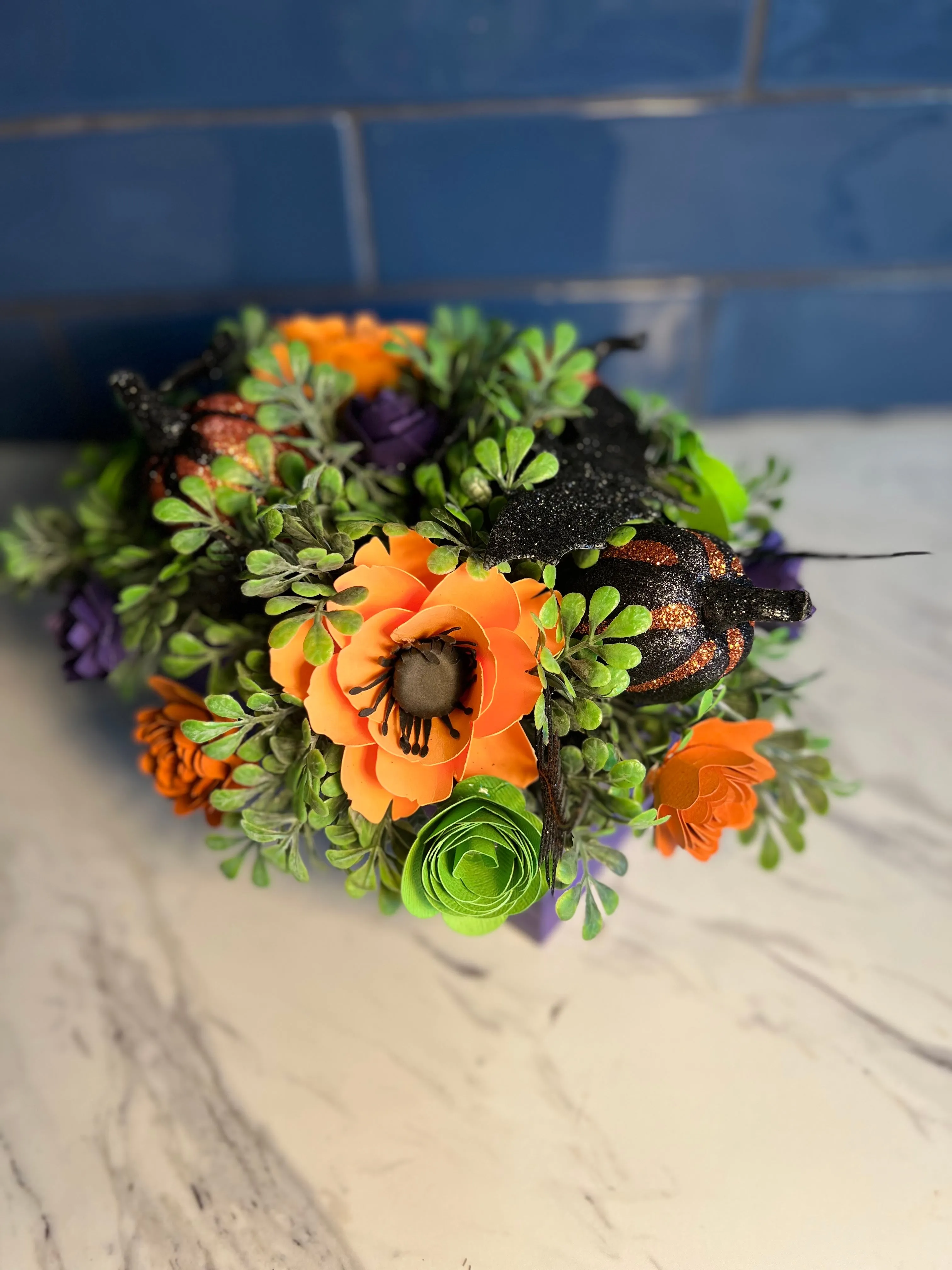 4x7 Purple Box Halloween Arrangement 1