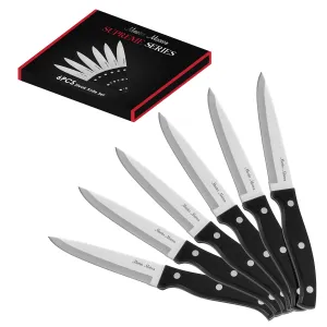 6-Piece 45" Steak Knife Set  6 German Non-Serrated Stainless Steel