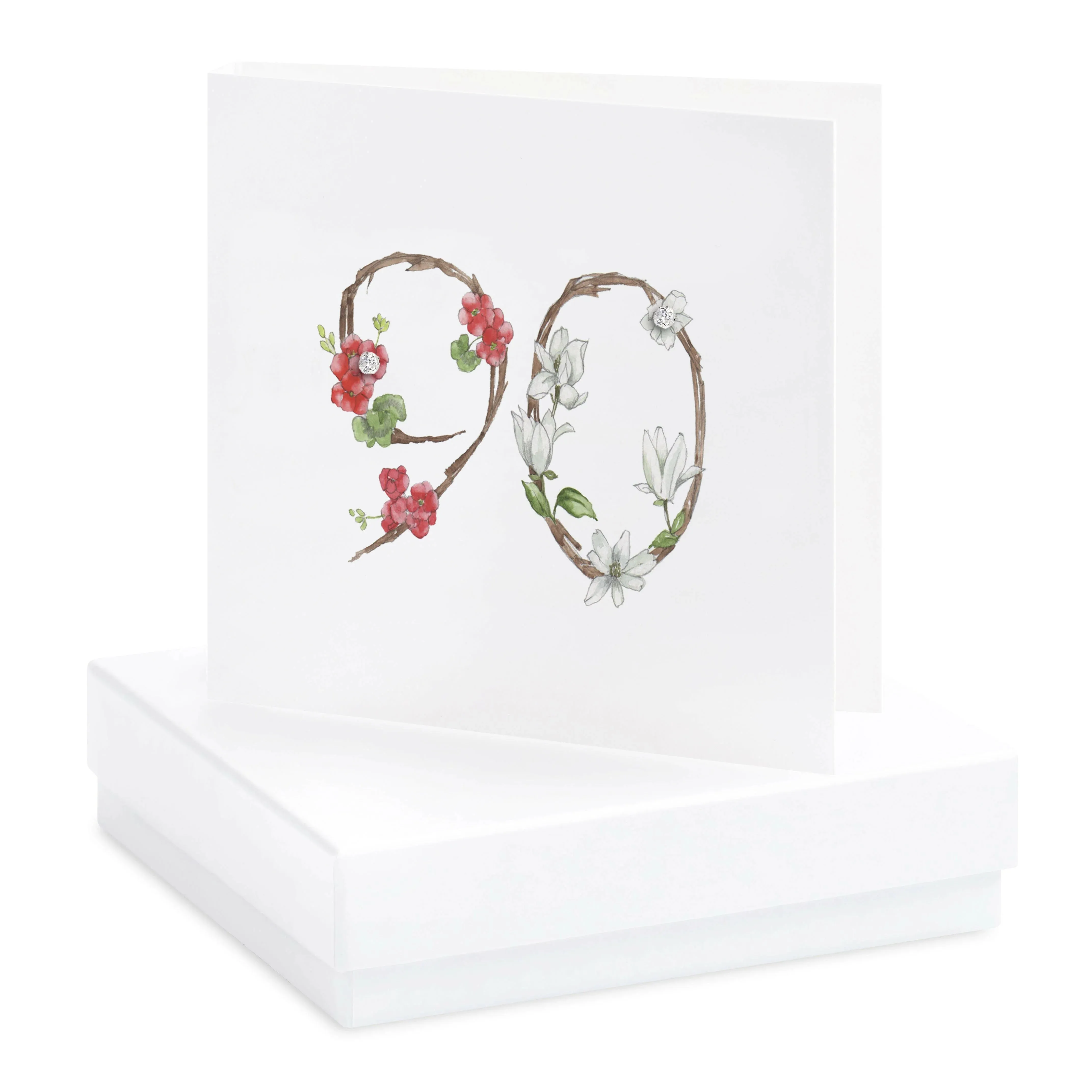 90th Flowers - Earring Card