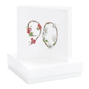 90th Flowers - Earring Card