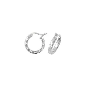 Acotis Silver Dia Cut Hoop Earrings G5863
