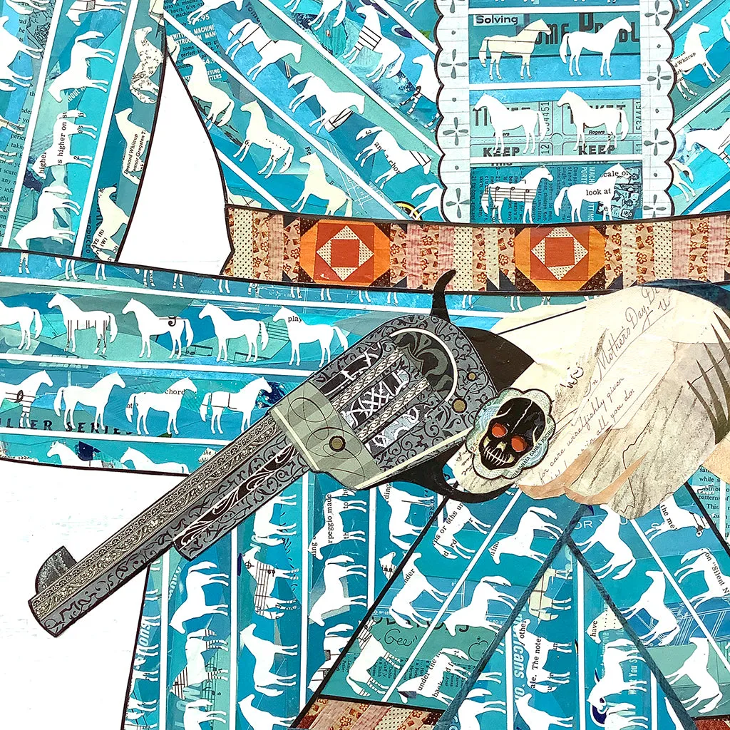 ADELITA (HORSES) original paper collage