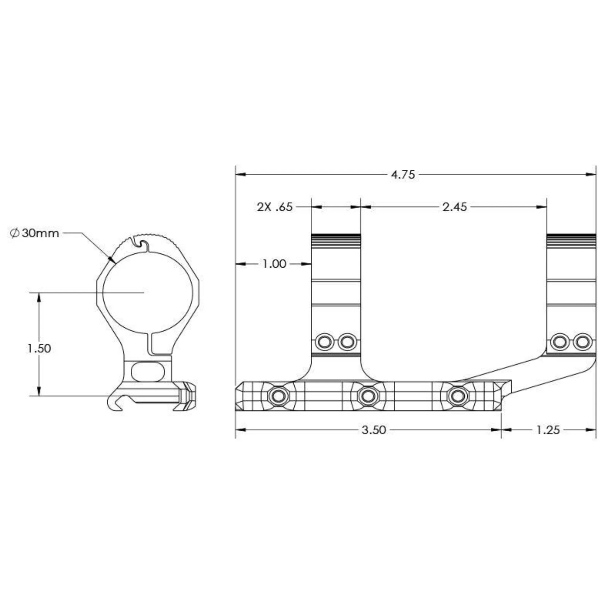 Aero Precision Ultralight 30mm Scope Mount, Extended - FDE Cerakote