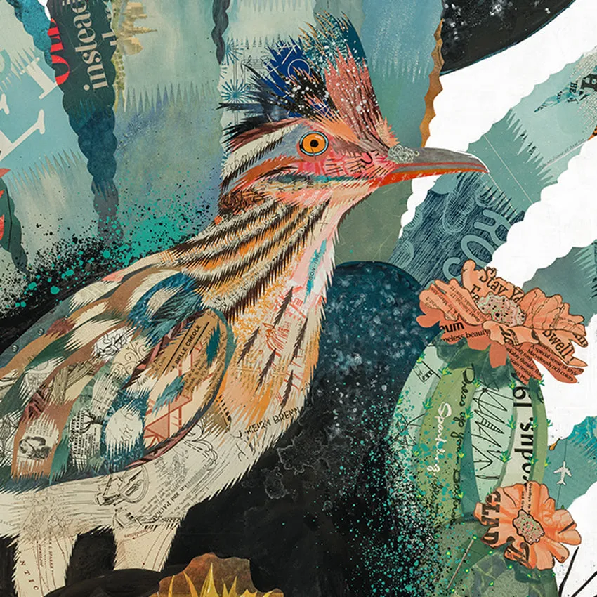 BAJA BACKCOUNTRY (ROADRUNNER) original paper collage