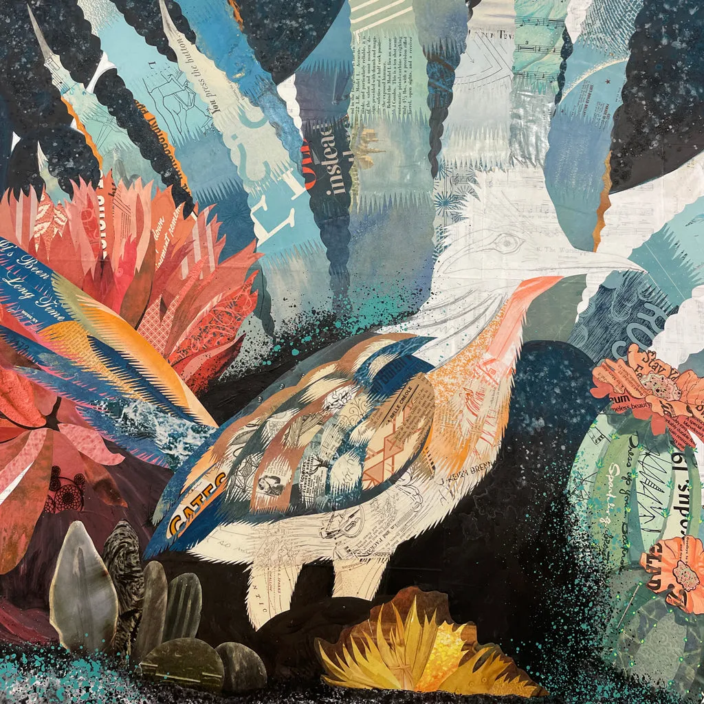 BAJA BACKCOUNTRY (ROADRUNNER) original paper collage