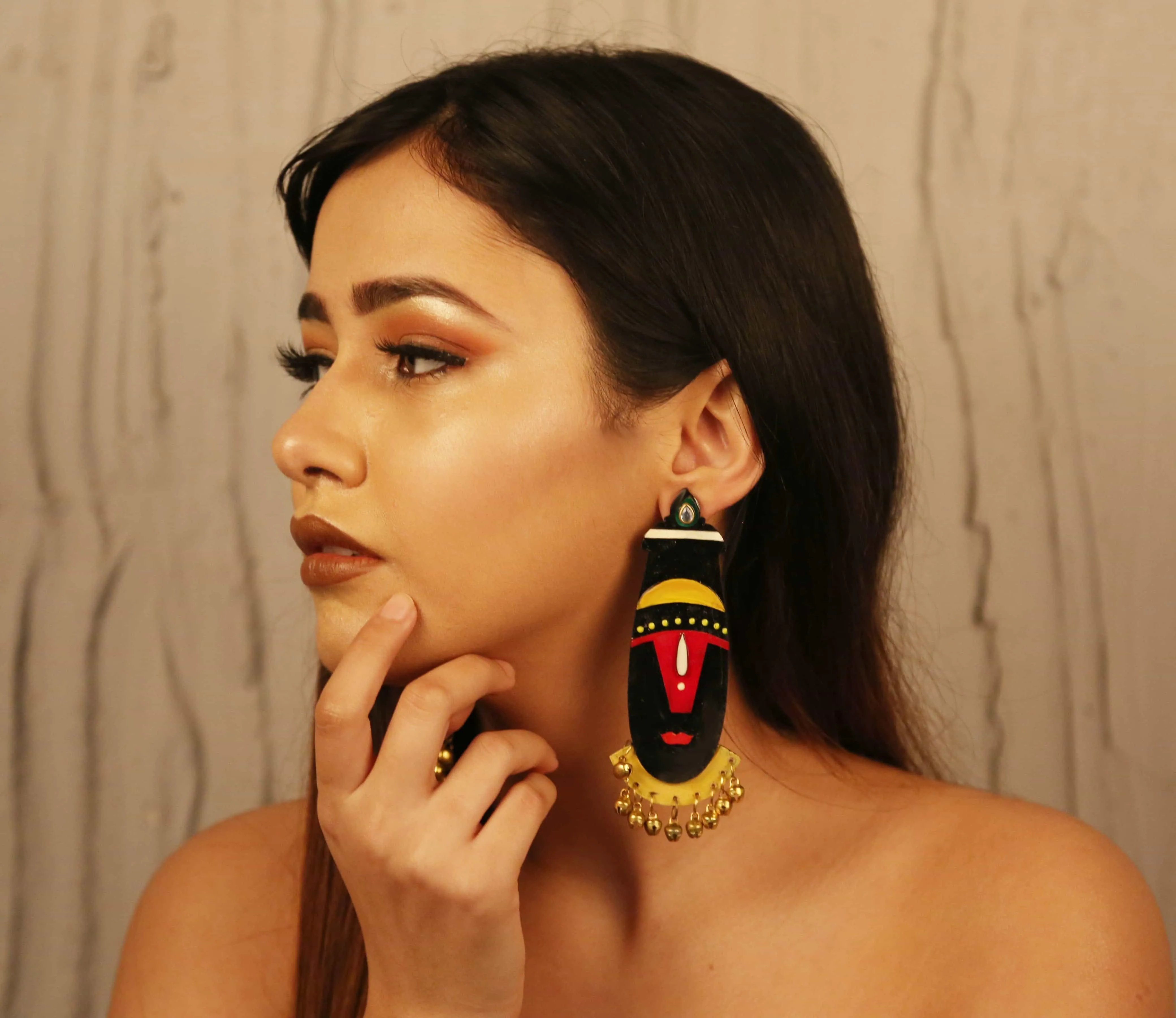 Balaji wooden Handpainted Earring