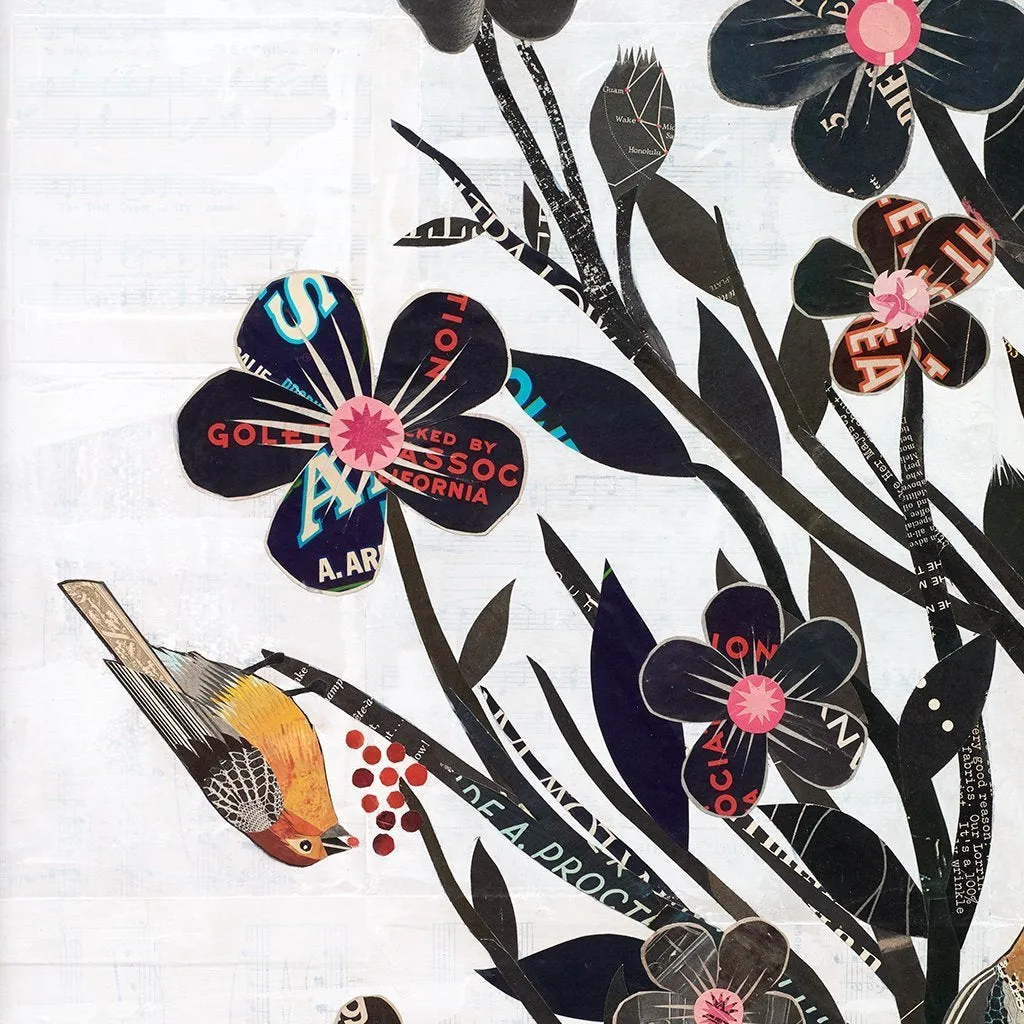 BLACKBERRY ROSE original paper collage
