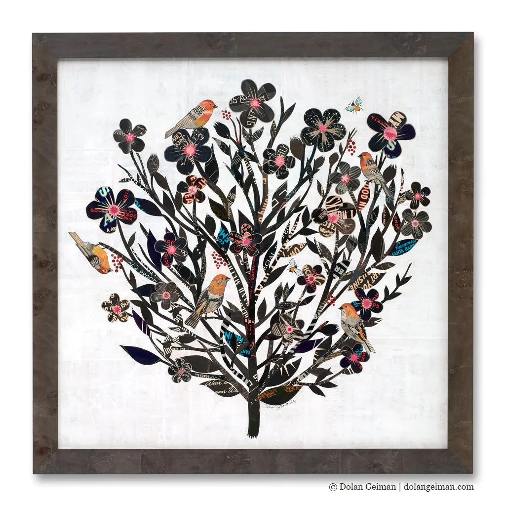 BLACKBERRY ROSE original paper collage
