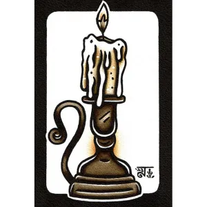 Candlestick Scrap Paper Original Painting