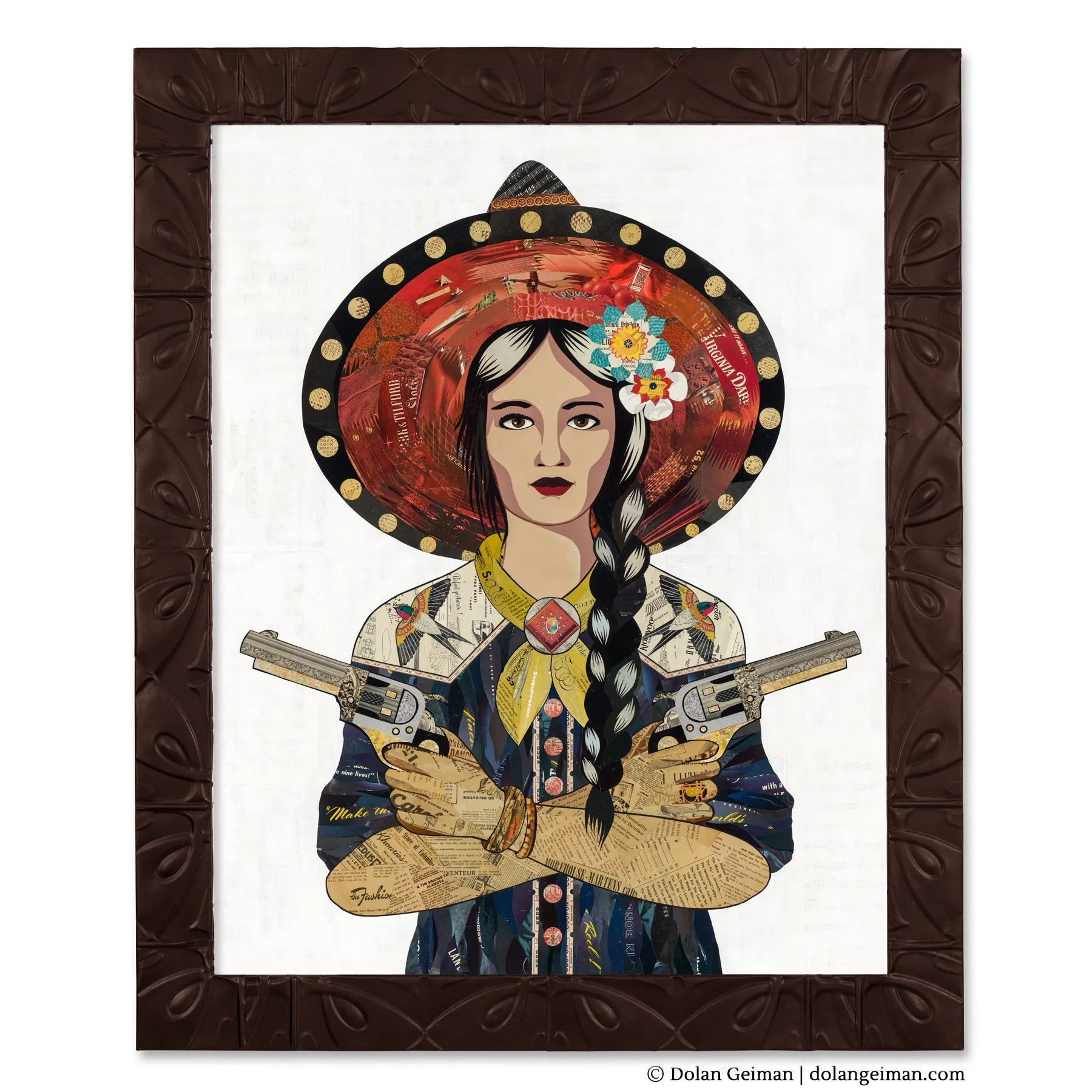 CANYON CREEK ANGEL (NAVY) original paper collage