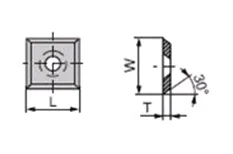 Carbide Insert Knife BYRD STYLE Inserts 15 x 15 X 2.5 Single Hole - Box of 10