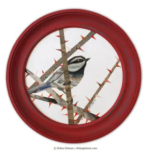 CHICKADEE (small work) original paper collage