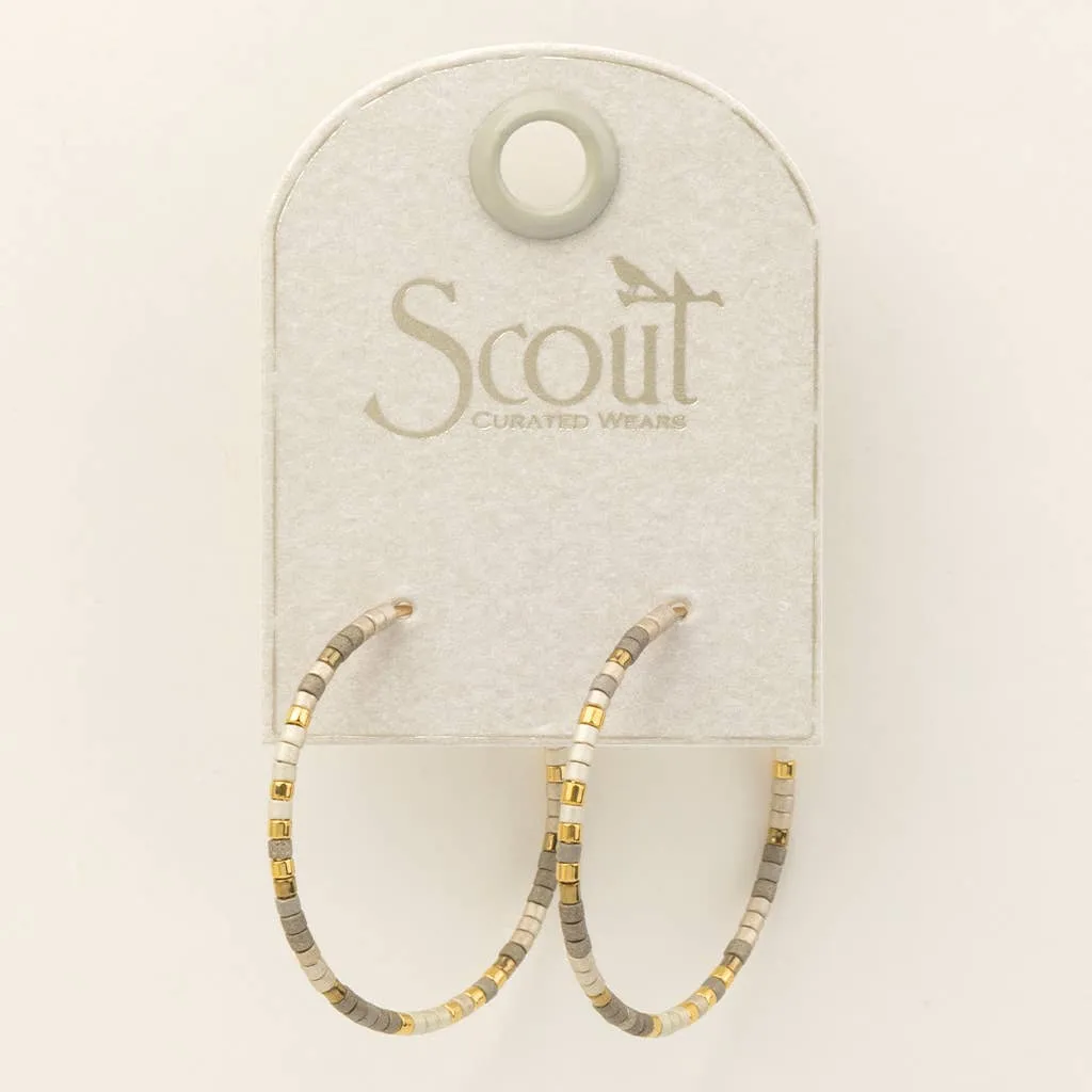 Chromacolor Miyuki Small Hoop - Pewter Multi/Gold
