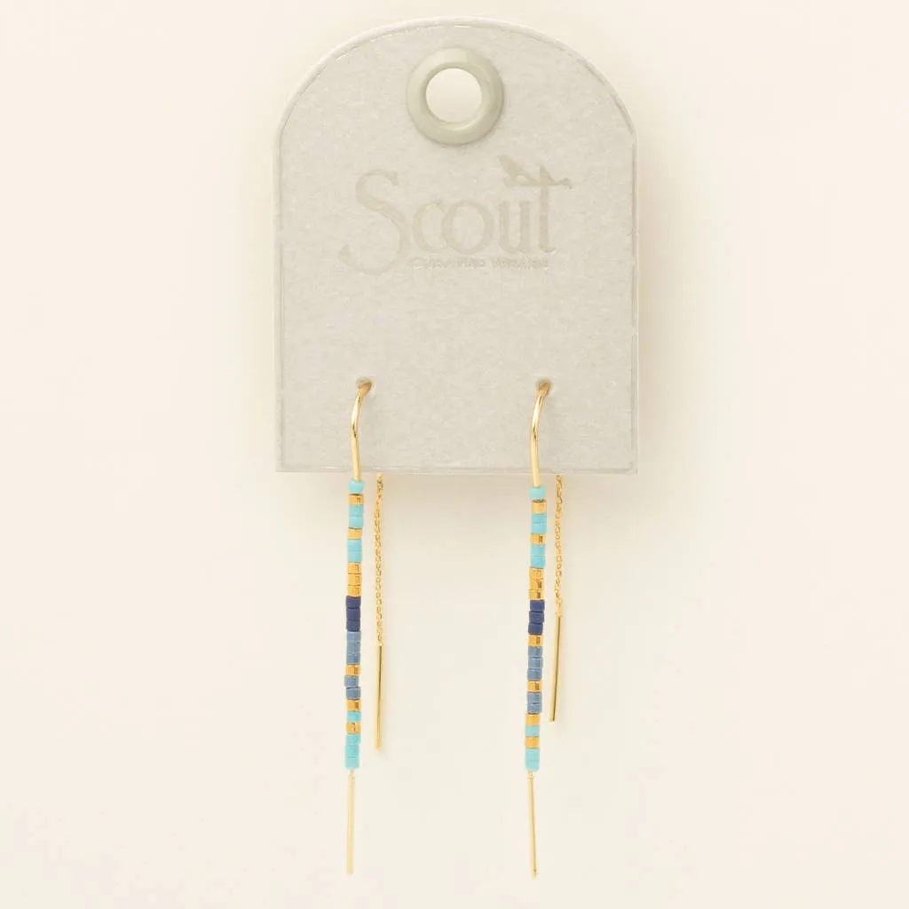 Chromacolor Miyuki Thread Earring - Cobalt Multi/Gold