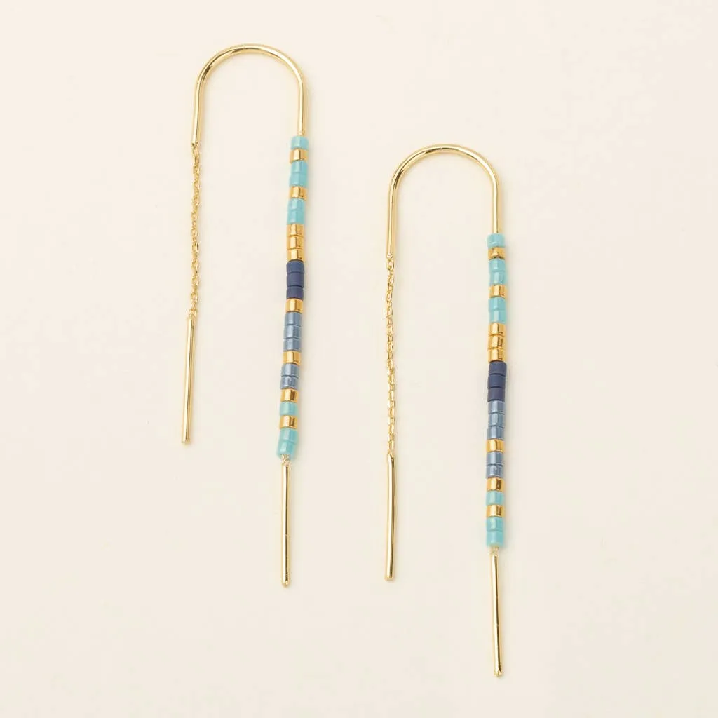 Chromacolor Miyuki Thread Earring - Cobalt Multi/Gold