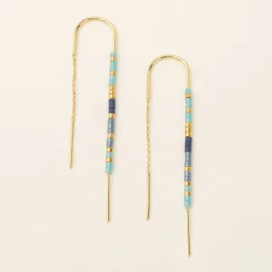 Chromacolor Miyuki Thread Earring - Cobalt Multi/Gold
