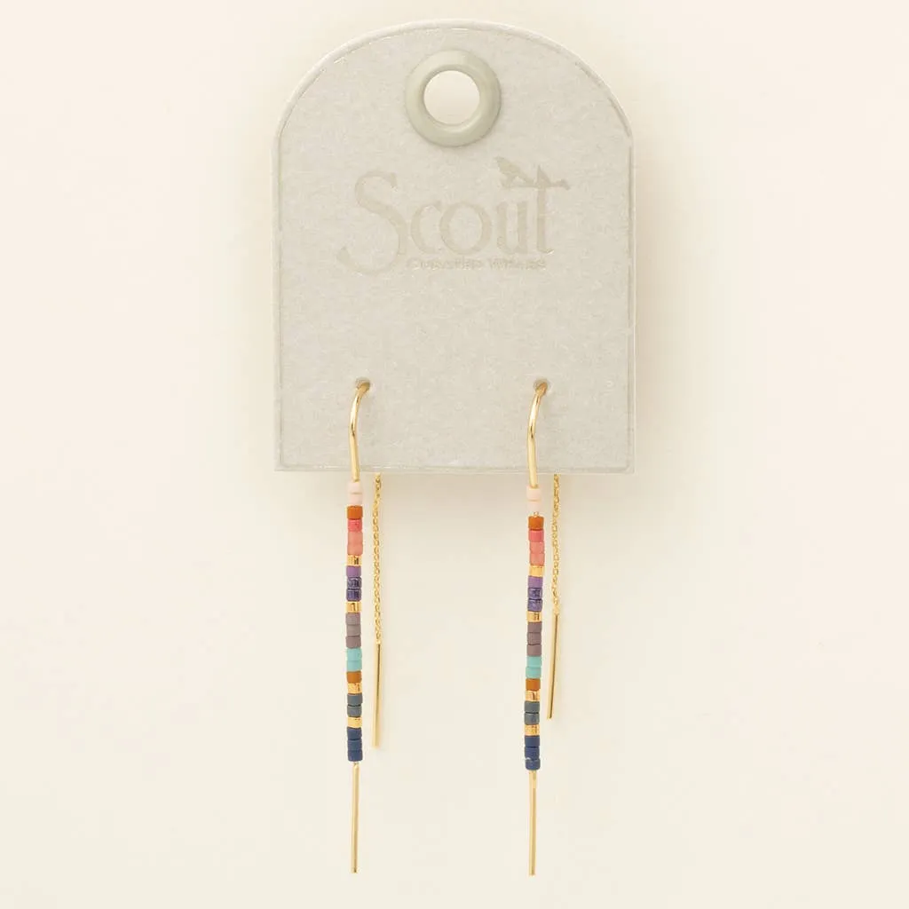 Chromacolor Miyuki Thread Earring - Dark Multi/Gold