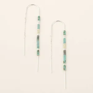 Chromacolor Miyuki Thread Earring - Turquoise Multi/Silver