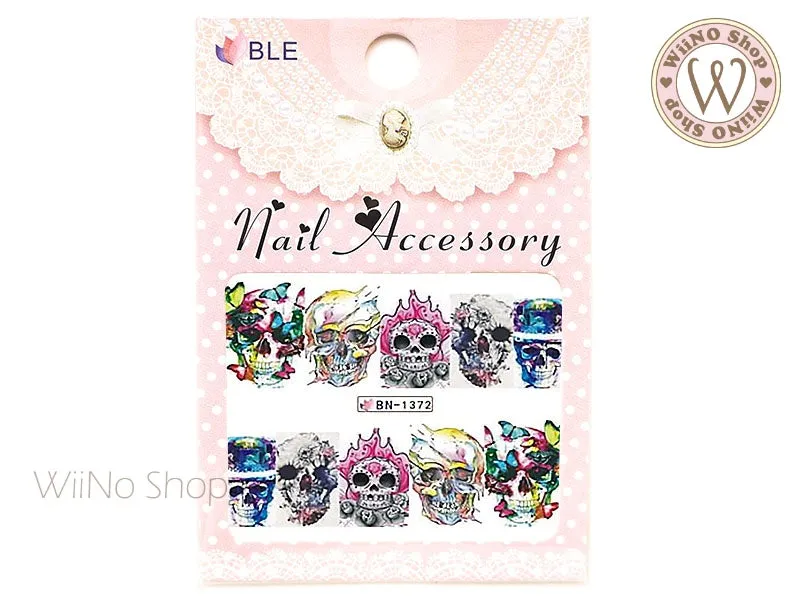 Chromatic Skull Water Slide Nail Art Decals - 1pc (BN-1372)