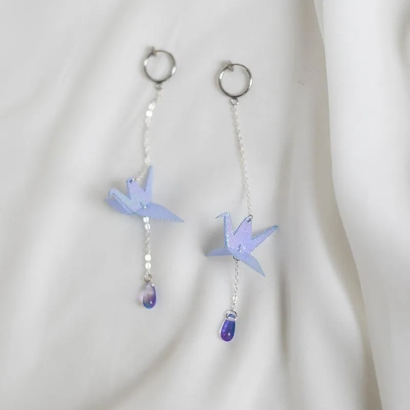Colorful Thousand Paper Crane Earrings