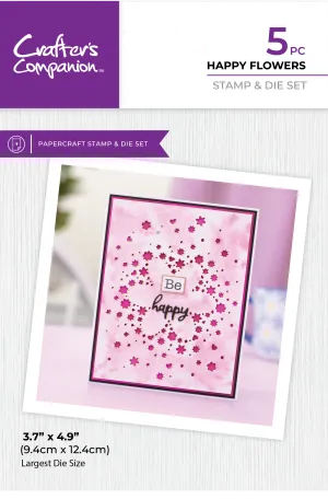 Crafter's Companion Stamp & Die - Happy Flowers