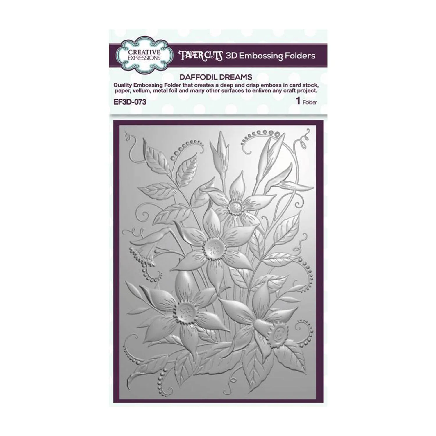Creative Expressions 3D Embossing Folder 5"x 7" - Daffodil Dreams