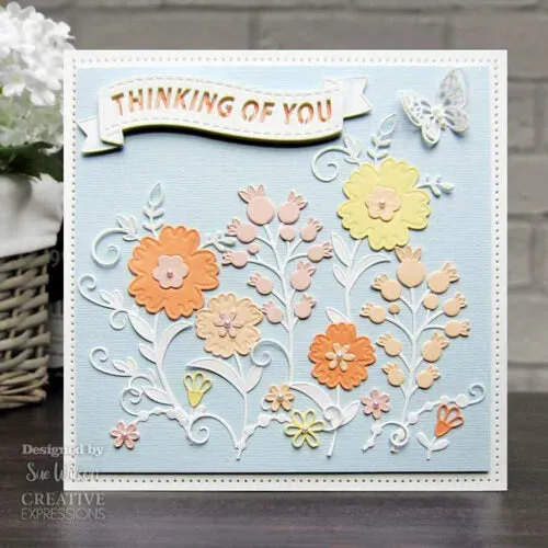 Creative Expressions Craft Dies By Sue Wilson - Banner Collection - Floral Wishes*
