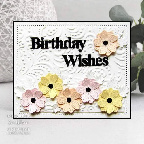 Creative Expressions Craft Dies By Sue Wilson - Block Sentiments - Birthday Wishes*