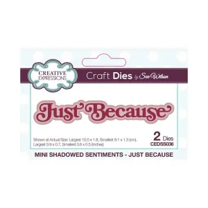 Creative Expressions Craft Dies By Sue Wilson  - Mini Shadow Sentiments - Just Because