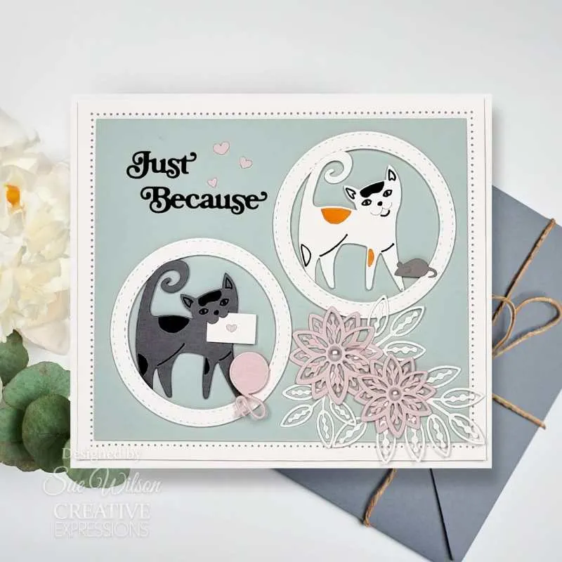 Creative Expressions Craft Dies By Sue Wilson  - Mini Shadow Sentiments - Just Because