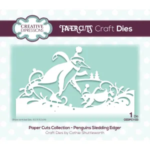 Creative Expressions Paper Cuts Edger Craft Dies - Penguins Sledding*