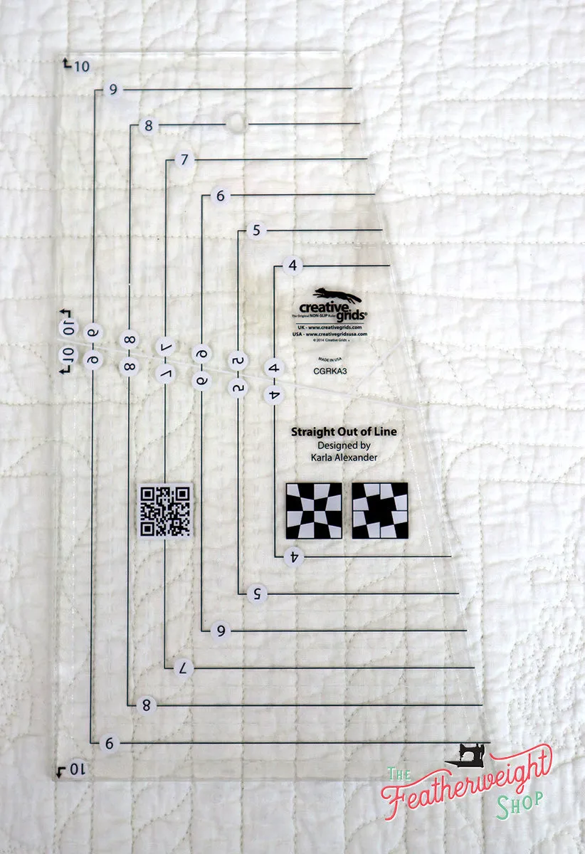 Cutting Ruler, CREATIVE GRIDS Straight Out Of Line 6" x 10" Quilt Ruler