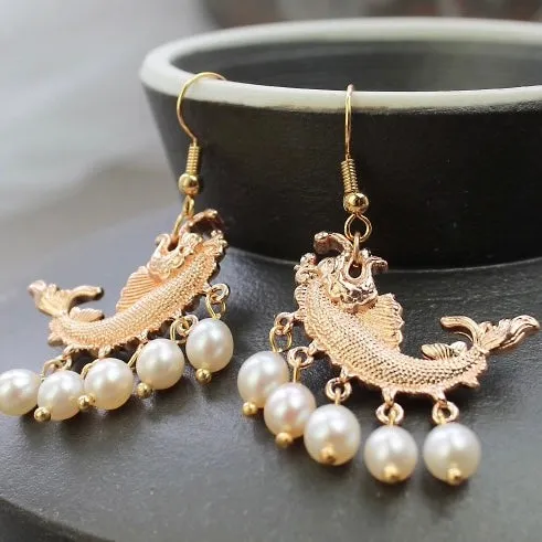 Dangle Earrings: Soaring Goldfish
