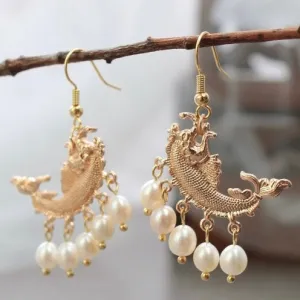 Dangle Earrings: Soaring Goldfish