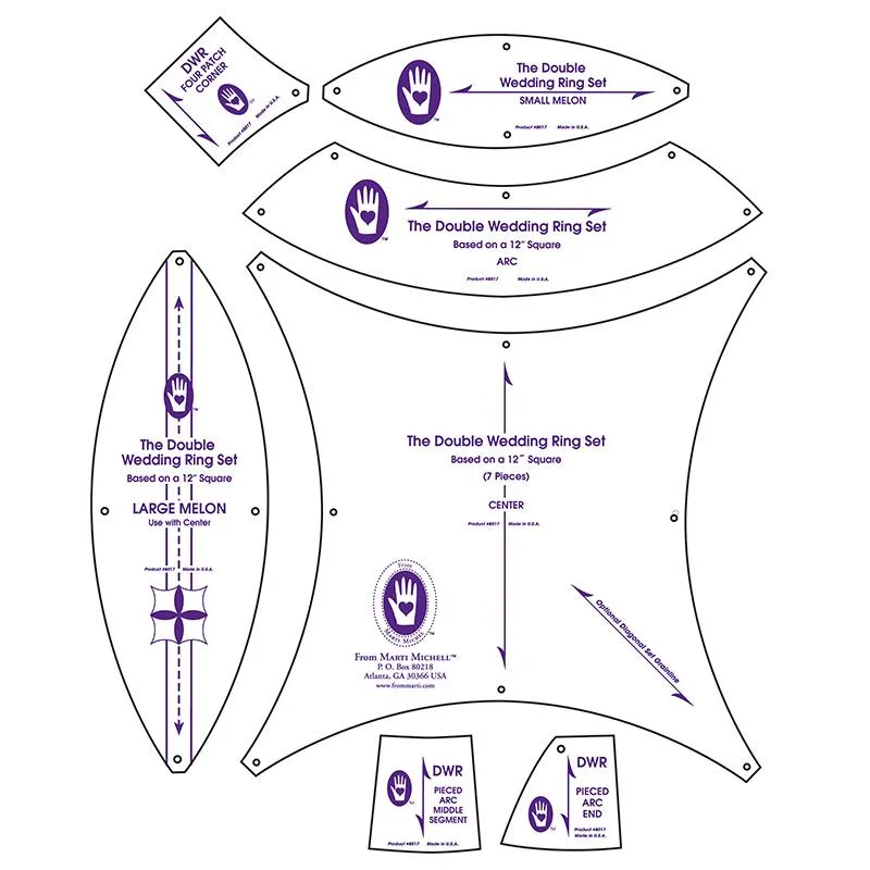 Double Wedding Ring Template Set - Marti Michell