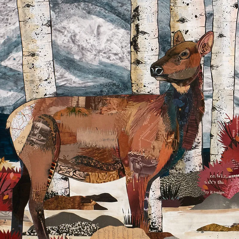 ELK AT HUNTER CREEK original paper collage