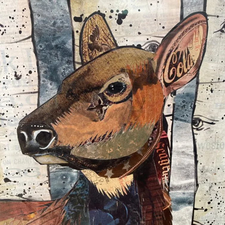 ELK AT HUNTER CREEK original paper collage