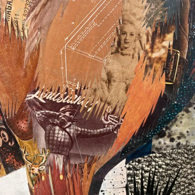 ELK AT HUNTER CREEK original paper collage
