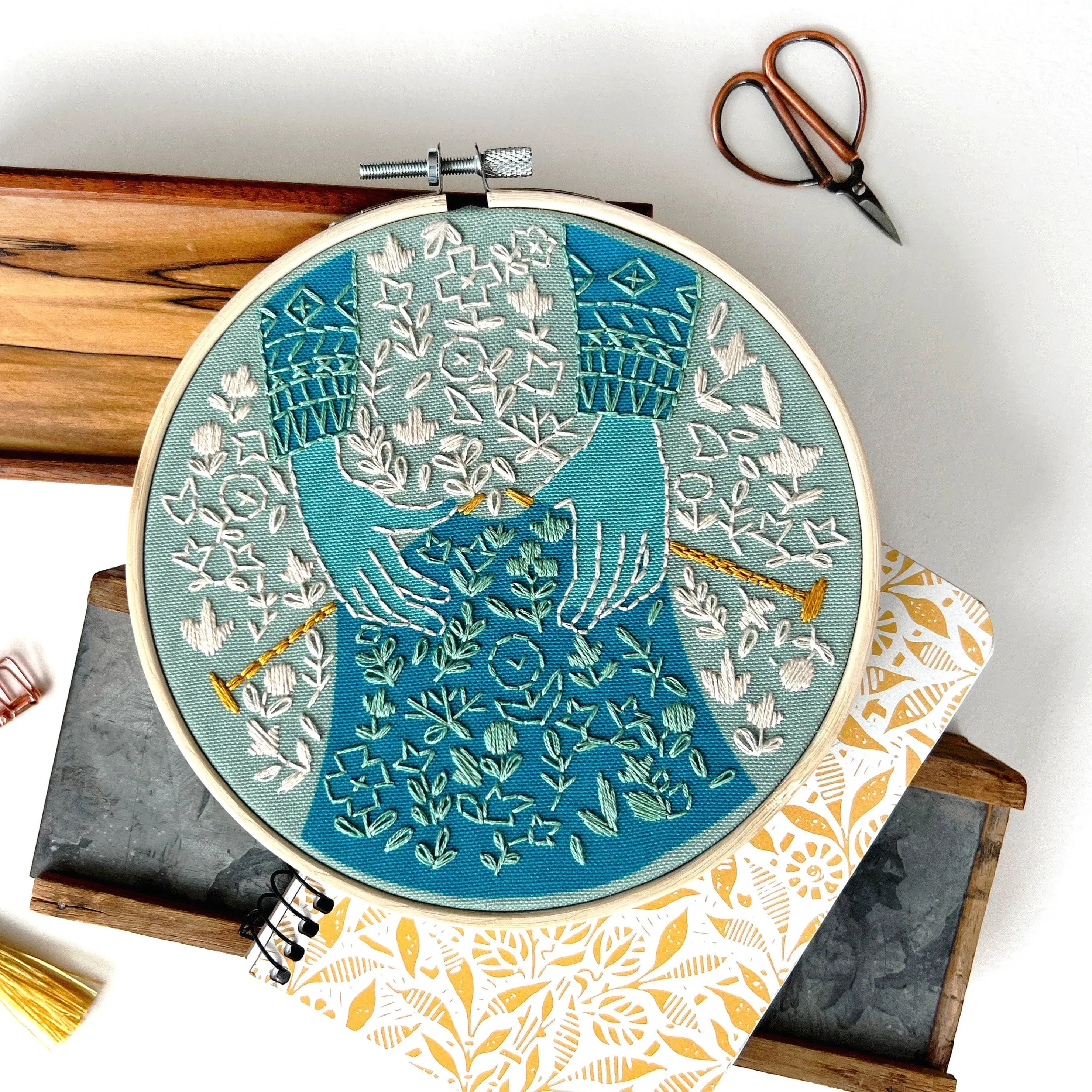 Embroidery Kit by Rikrack - Knitting Hands