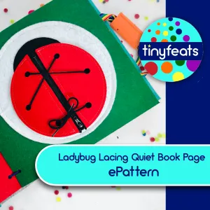 ePattern - Ladybug Zipper and Lacing Quiet Book Page Sewing Pattern
