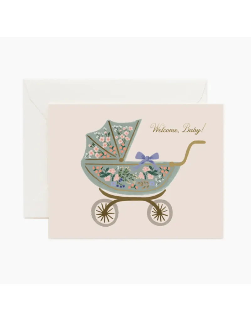 Floral Pram Card - Baby