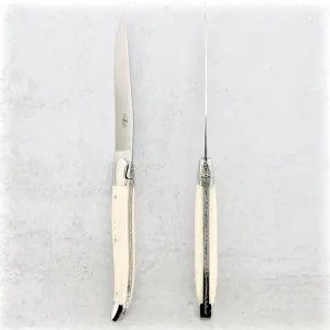 Forge de Laguiole Cattle Bone Handle Steak Knives - Set of 2