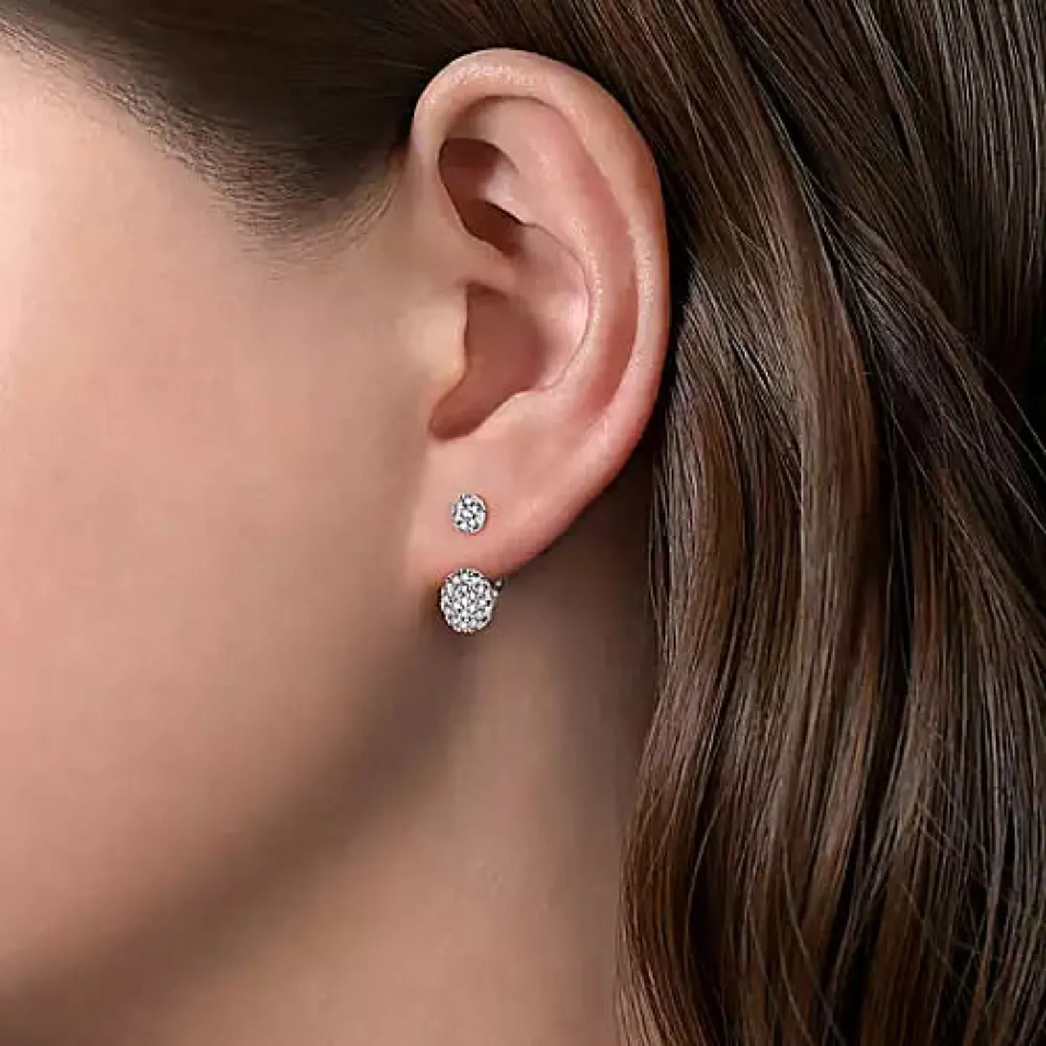 Gabriel & Co. "Peek A Boo" Pave Diamond Earrings