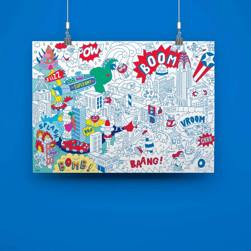 Giant Colouring Poster (Super Hero)