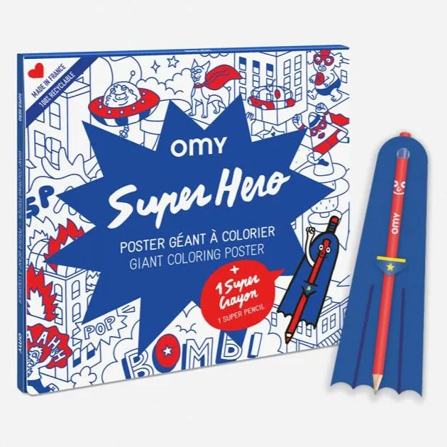 Giant Colouring Poster (Super Hero)