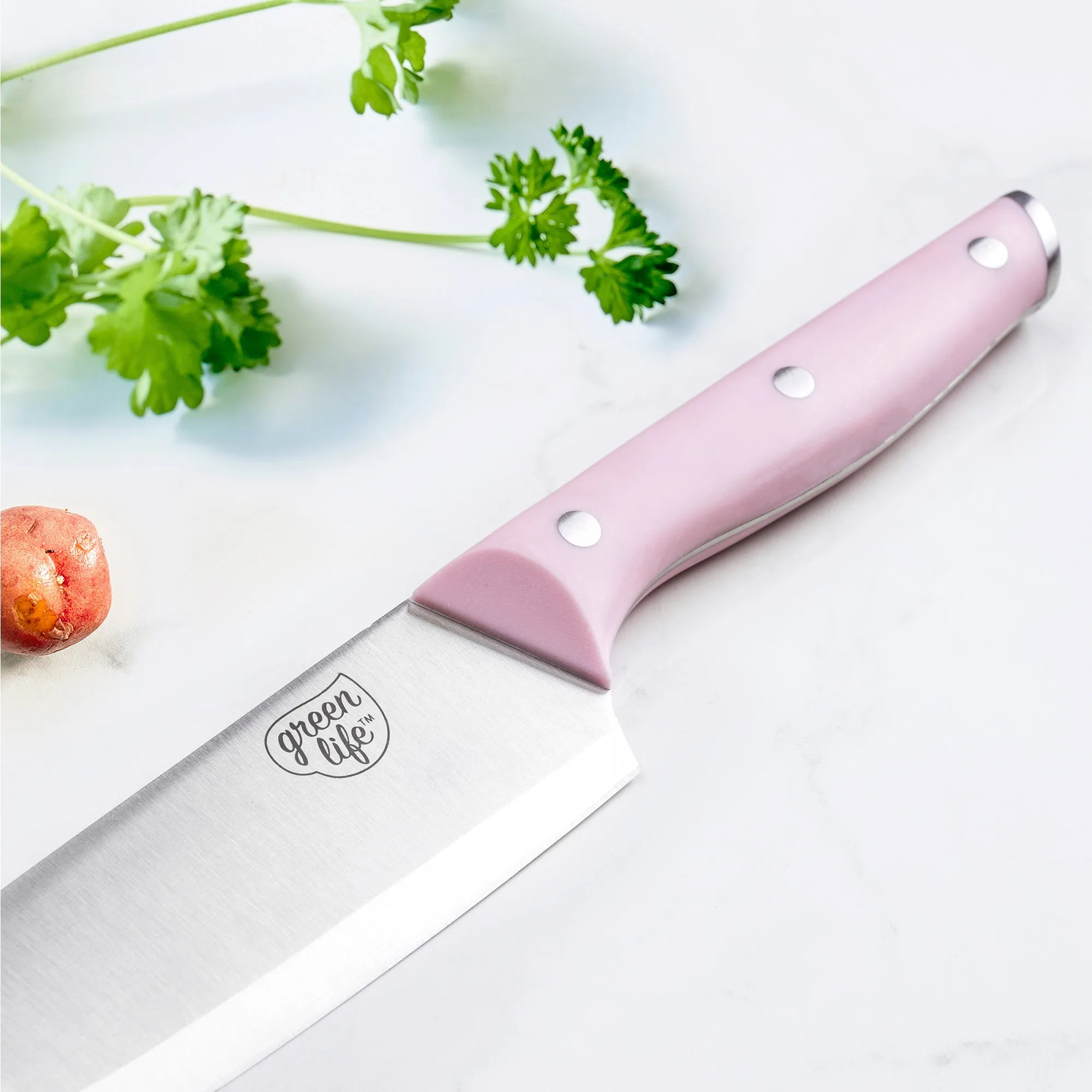 GreenLife Stainless Steel 5-Piece Cutlery Set | Pink