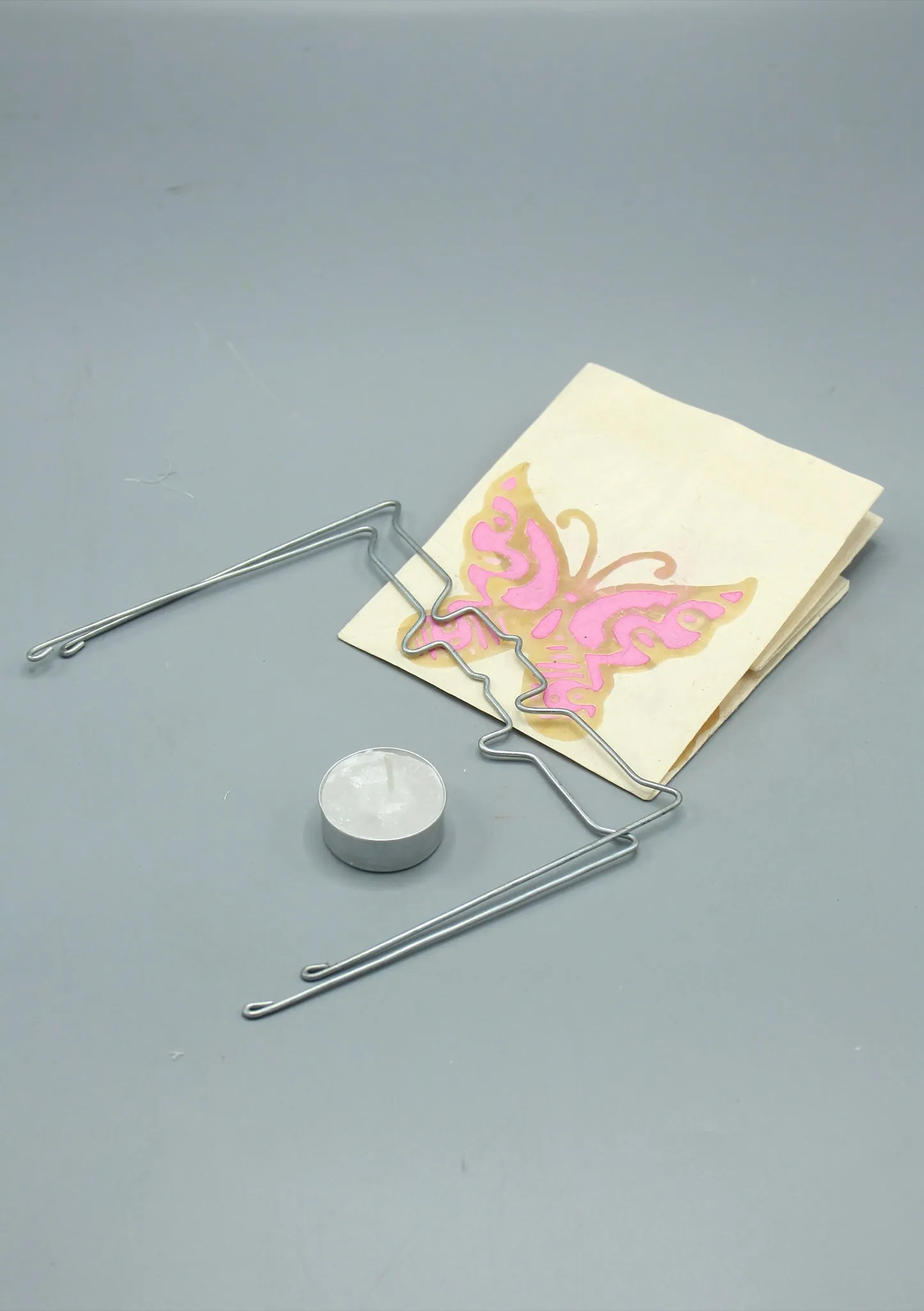 Handmade Butterfly design Natural Lokta Paper Candle Lamp